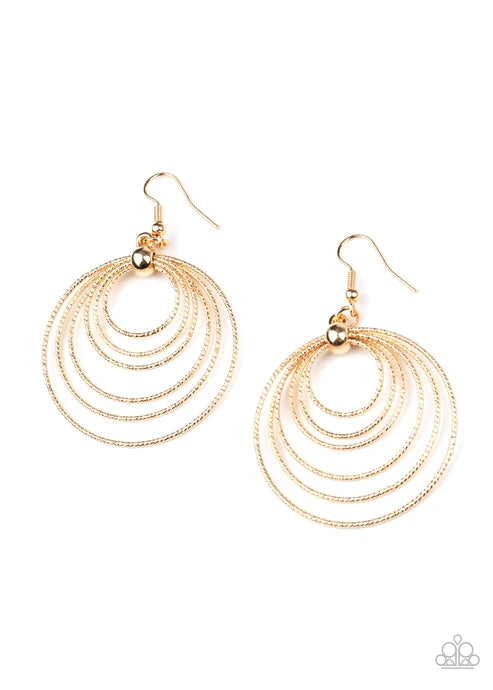 Paparazzi ♥ Elliptical Elegance - Gold ♥ Earrings