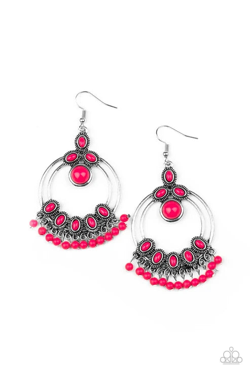 Paparazzi ♥ Palm Breeze - Pink ♥ Earrings
