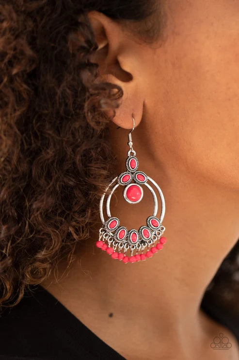 Paparazzi ♥ Palm Breeze - Pink ♥ Earrings