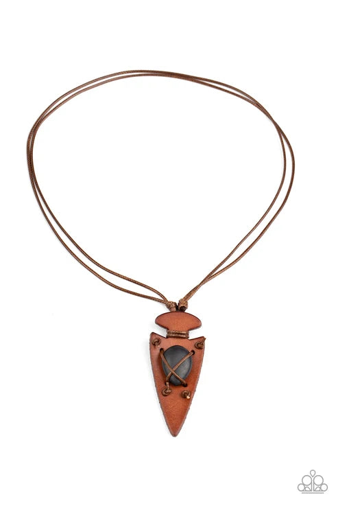 Paparazzi ♥ Hold Your ARROWHEAD Up High - Black ♥ Necklace