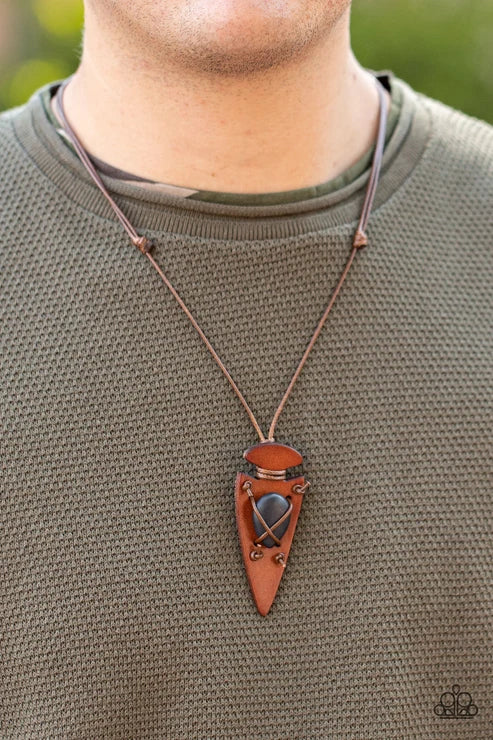 Paparazzi ♥ Hold Your ARROWHEAD Up High - Black ♥ Necklace