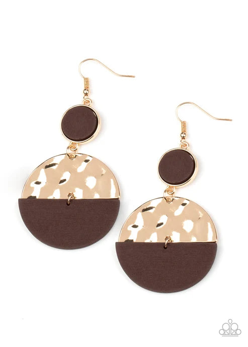 Paparazzi ♥ Natural Element - Gold ♥ Earrings