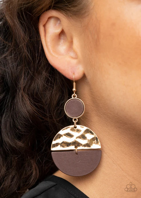 Paparazzi ♥ Natural Element - Gold ♥ Earrings