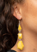 Paparazzi ♥ Geo Getaway - Yellow ♥ Earrings