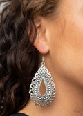 Paparazzi ♥ Texture Garden - Silver ♥ Earrings