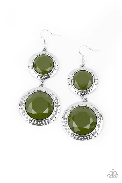 Paparazzi ♥ Thrift Shop Stop - Green ♥ Earrings