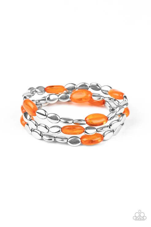 Paparazzi ♥ Sorry to Burst Your BAUBLE - Orange ♥ Bracelet