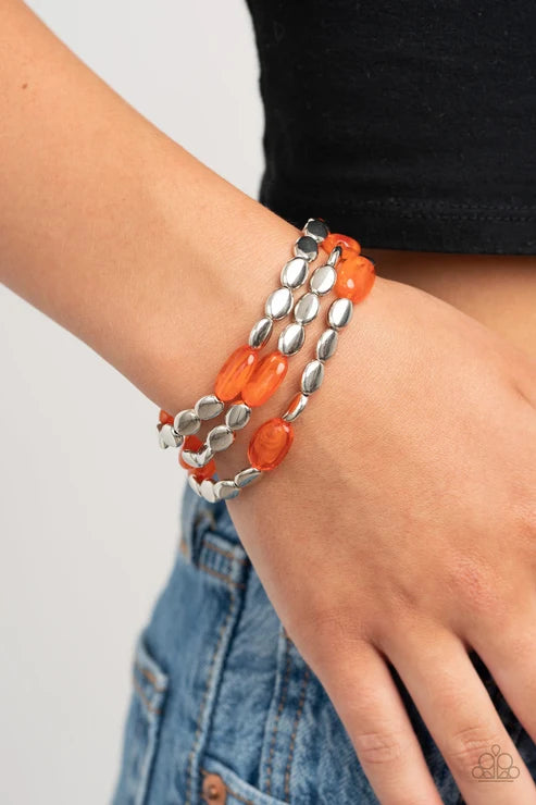 Paparazzi ♥ Sorry to Burst Your BAUBLE - Orange ♥ Bracelet