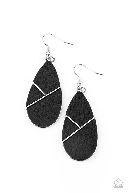 Paparazzi ♥ Sequoia Forest - Black ♥ Earrings