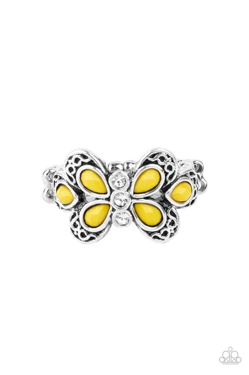 Paparazzi ♥ Boho Butterfly - Yellow ♥ Ring