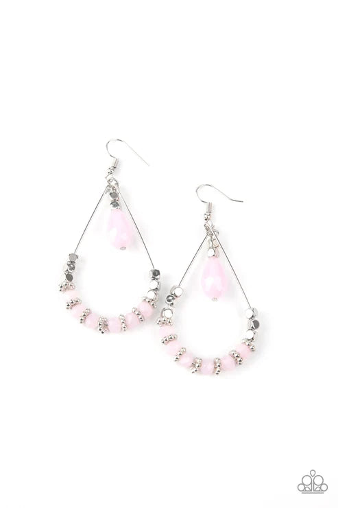 Paparazzi ♥ Lovely Lucidity - Pink ♥ Earrings