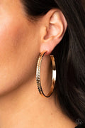 Paparazzi ♥ TREAD All About It - Gold ♥ Earrings