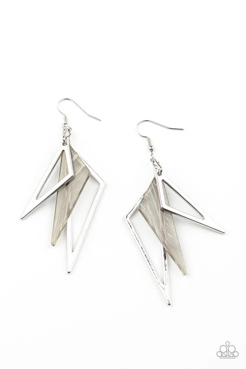 Paparazzi ♥ Evolutionary Edge - Silver ♥ Earrings
