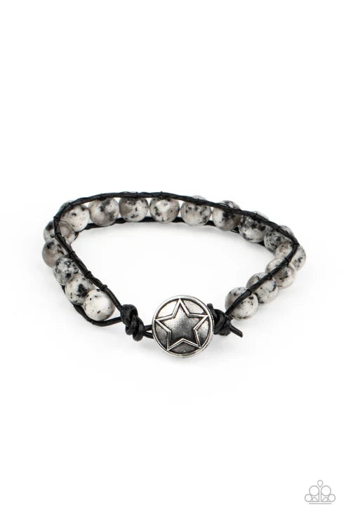 Paparazzi ♥ Homespun Stones - White ♥ Bracelet