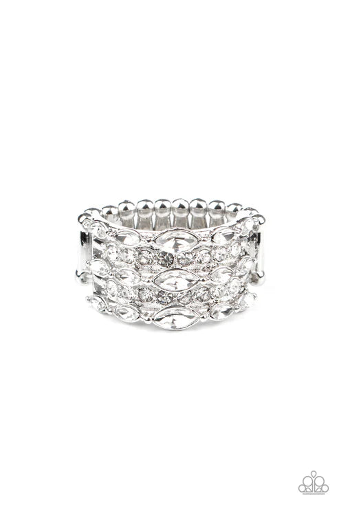 Paparazzi ♥ Diva Diadem - White ♥ Ring