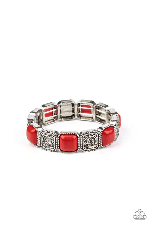 Paparazzi ♥ Trendy Tease - Red ♥ Bracelet