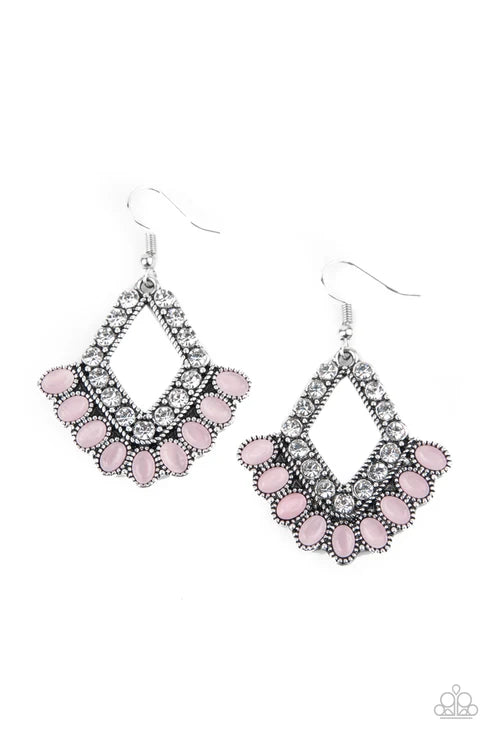 Paparazzi ♥ Just BEAM Happy - Pink ♥ Earrings