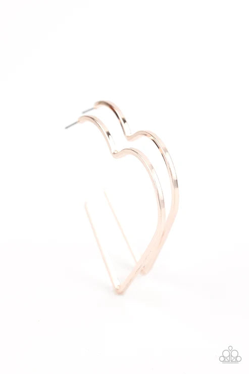 Paparazzi ♥ I HEART a Rumor - Rose Gold ♥ Earrings