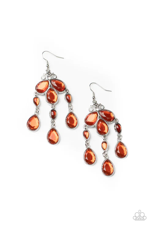 Paparazzi ♥ Clear The HEIR - Orange ♥ Earrings