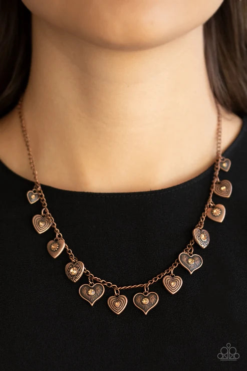 Paparazzi ♥ Lovely Lockets - Copper ♥ Necklace