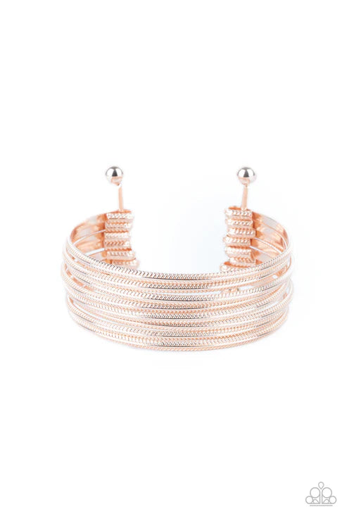 Paparazzi ♥ Now Watch Me Stack - Rose Gold ♥ Bracelet