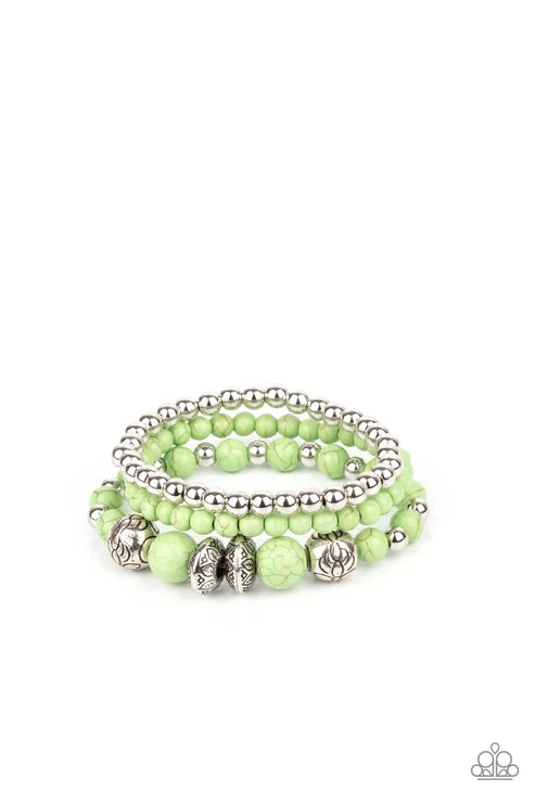 Paparazzi ♥ Desert Blossom - Green ♥ Bracelet