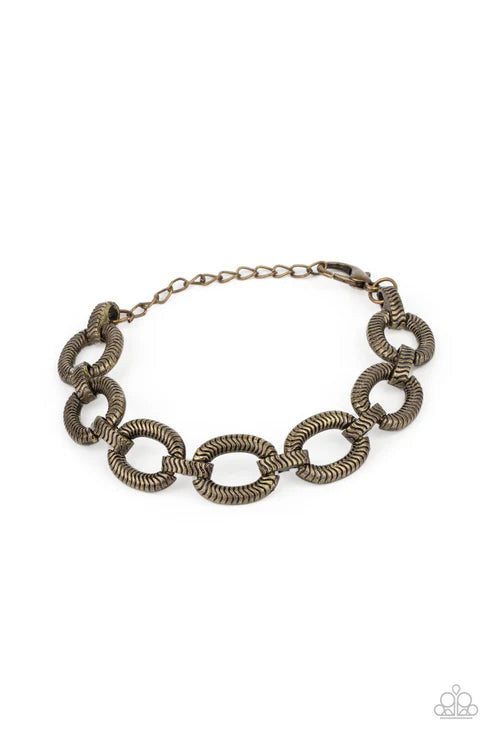 Paparazzi ♥ Industrial Amazon - Brass ♥ Bracelet
