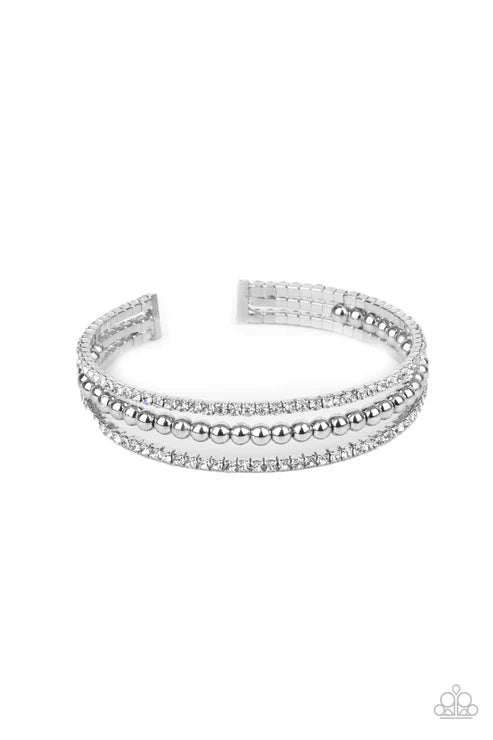 Paparazzi ♥ High-End Eye Candy - White ♥ Bracelet