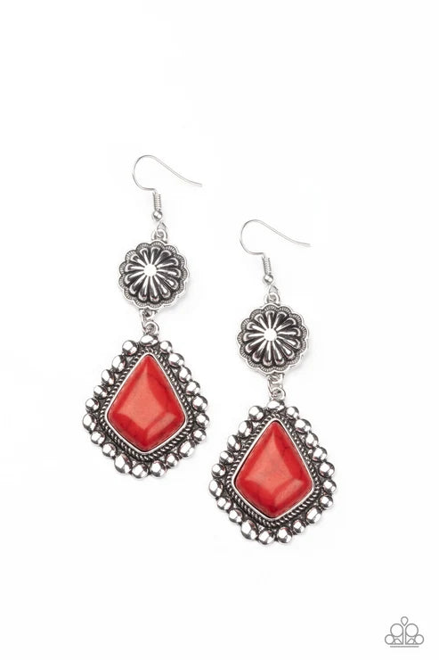 Paparazzi ♥ Country Cavalier - Red ♥ Earrings