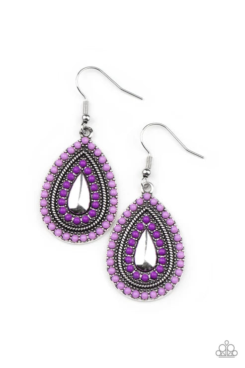 Paparazzi ♥ Beaded Bonanza - Purple ♥ Earrings