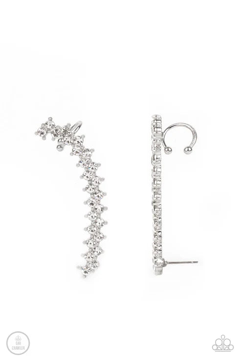 Paparazzi ♥ Let There Be LIGHTNING - White ♥ Post Earrings