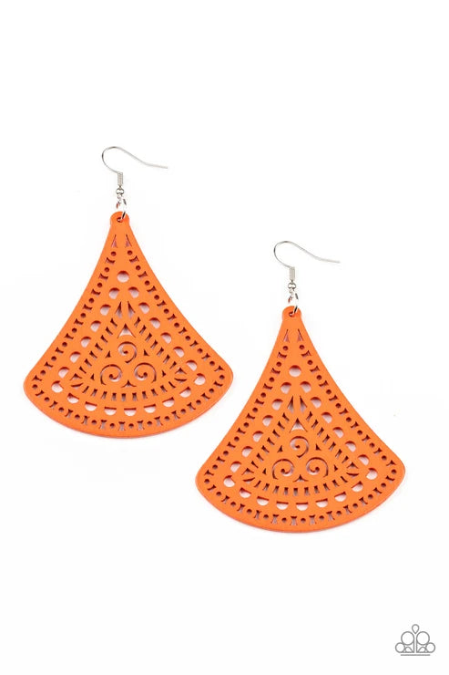 Paparazzi ♥ FAN to FAN - Orange ♥ Earrings