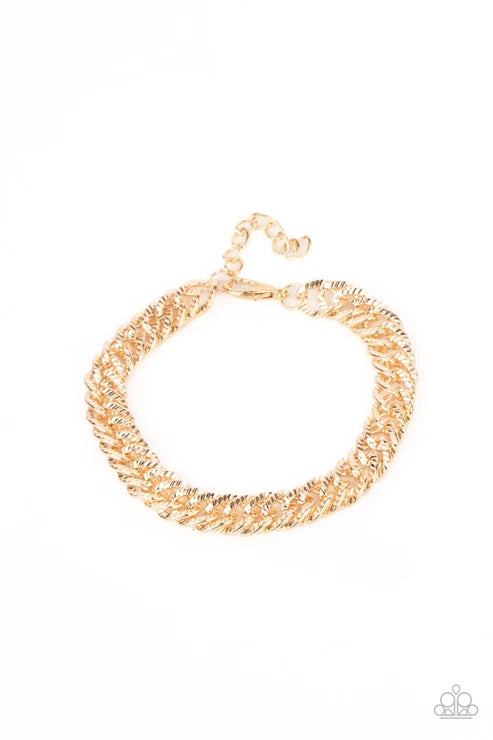 Paparazzi ♥ On The Up and UPPERCUT - Gold ♥ Mens Bracelet