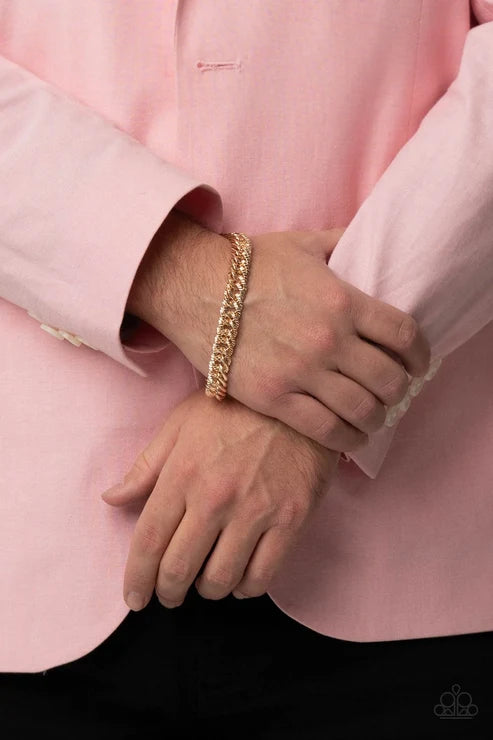 Paparazzi ♥ On The Up and UPPERCUT - Gold ♥ Mens Bracelet