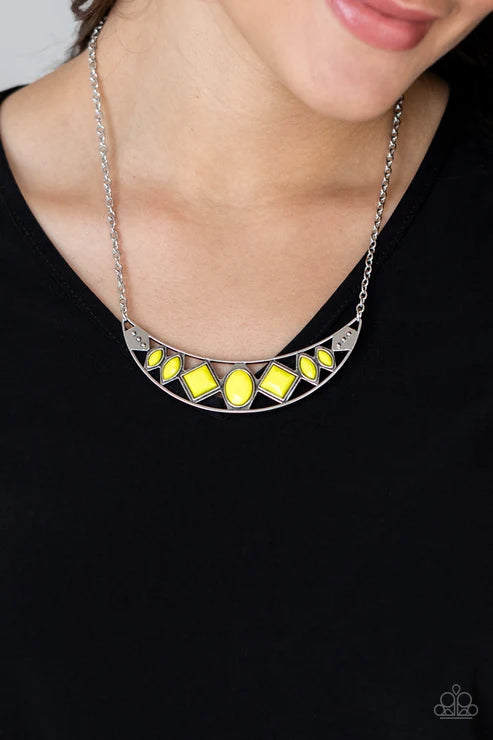 Paparazzi ♥ Emblazoned Era - Yellow ♥ Necklace