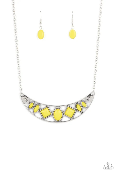 Paparazzi ♥ Emblazoned Era - Yellow ♥ Necklace