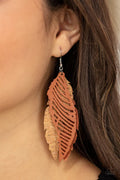 Paparazzi ♥ WINGING Off The Hook - Brown ♥ Earrings