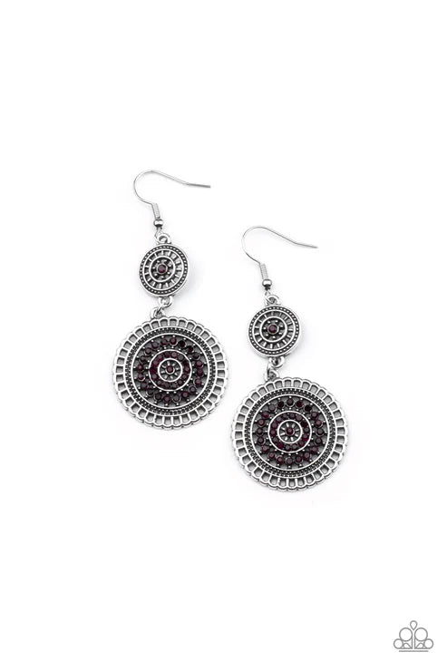 Paparazzi ♥ Bohemian Bedazzle - Purple ♥ Earrings