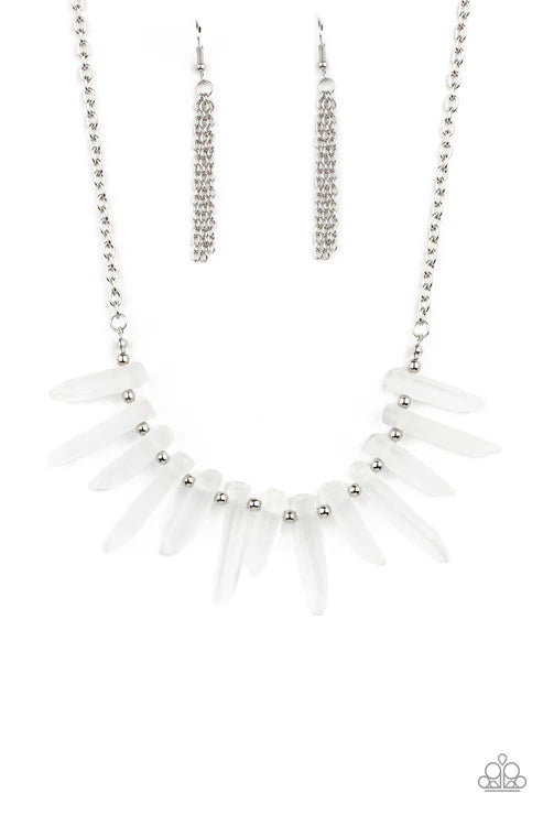 Paparazzi ♥ Ice Age Intensity - White ♥ Necklace