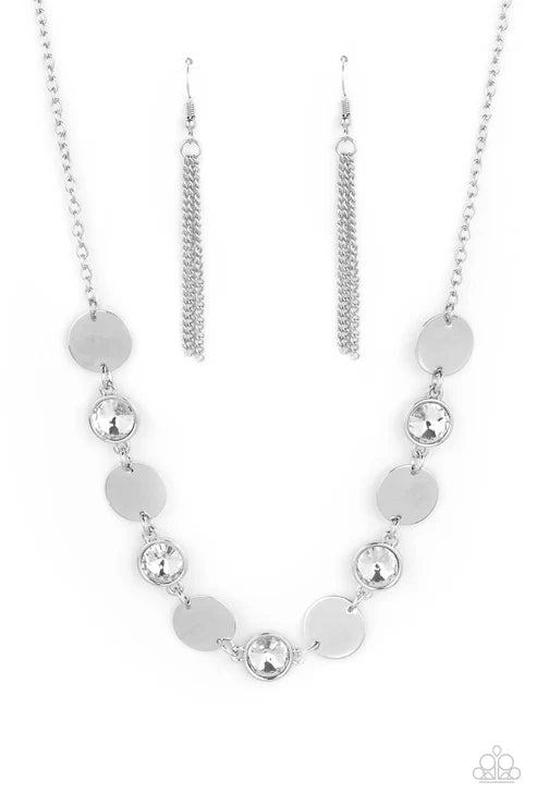 Paparazzi ♥ Refined Reflections - White ♥ Necklace