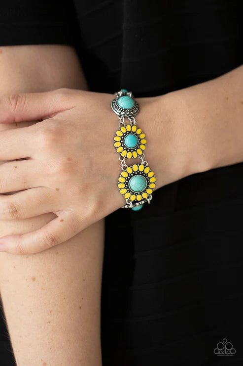 Paparazzi ♥ Bodaciously Badlands - Yellow ♥ Bracelet