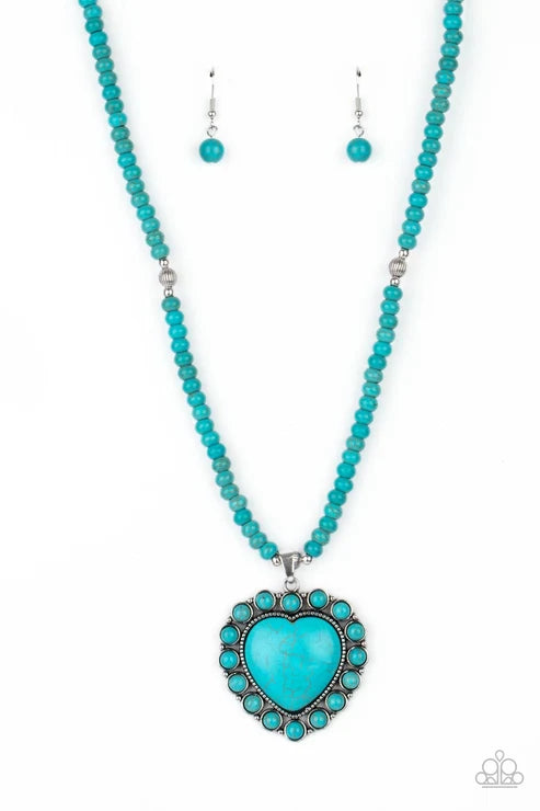 Paparazzi ♥ A Heart Of Stone - Blue ♥ Necklace