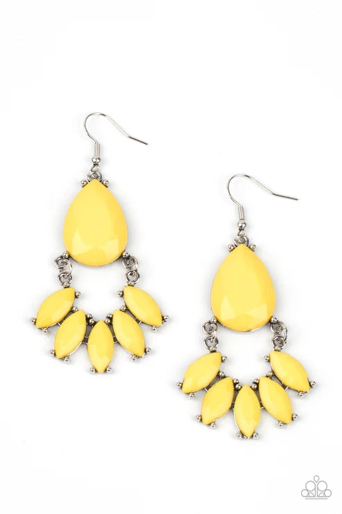 Paparazzi ♥ POWERHOUSE Call - Yellow ♥ Earrings