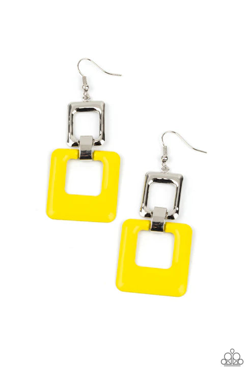 Paparazzi ♥ Twice As Nice - Yellow ♥ Earrings