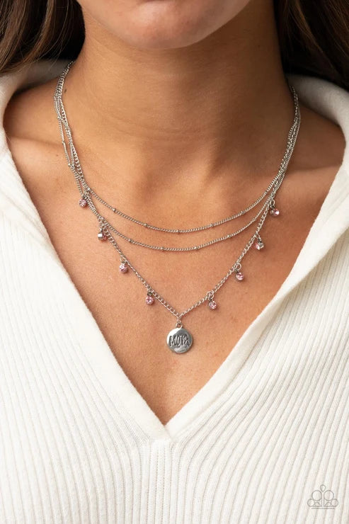 Paparazzi ♥ Ode To Mom - Pink ♥ Necklace