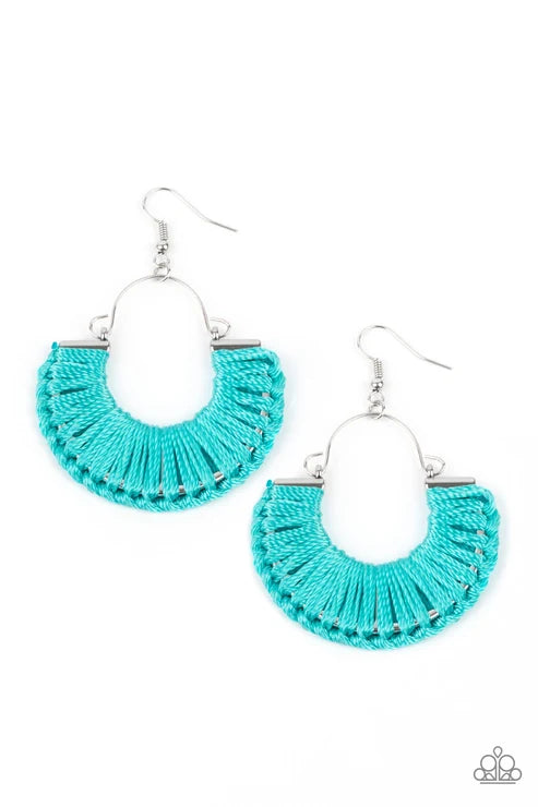 Paparazzi ♥ Threadbare Beauty - Blue ♥ Earrings