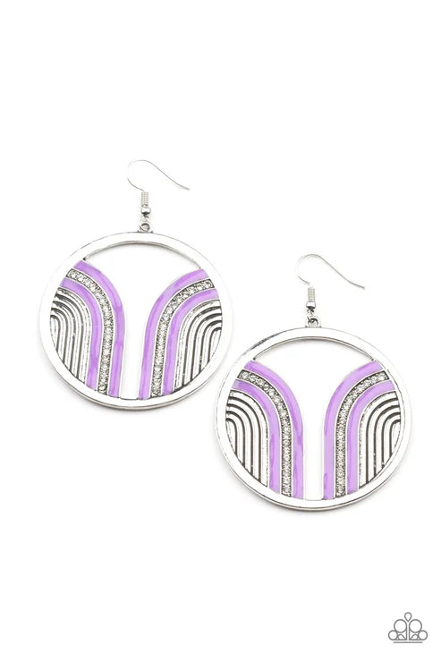 Paparazzi ♥ Delightfully Deco - Purple ♥ Earrings