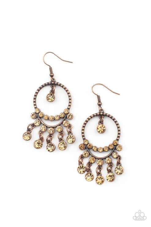 Paparazzi ♥ Cosmic Chandeliers - Copper ♥ Earrings