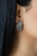 Paparazzi ♥ Fiercely Fanned Out - Silver ♥ Post Earrings