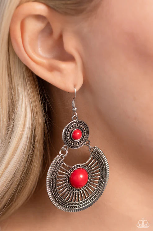 Paparazzi ♥ A Wild Bunch - Red ♥ Earrings